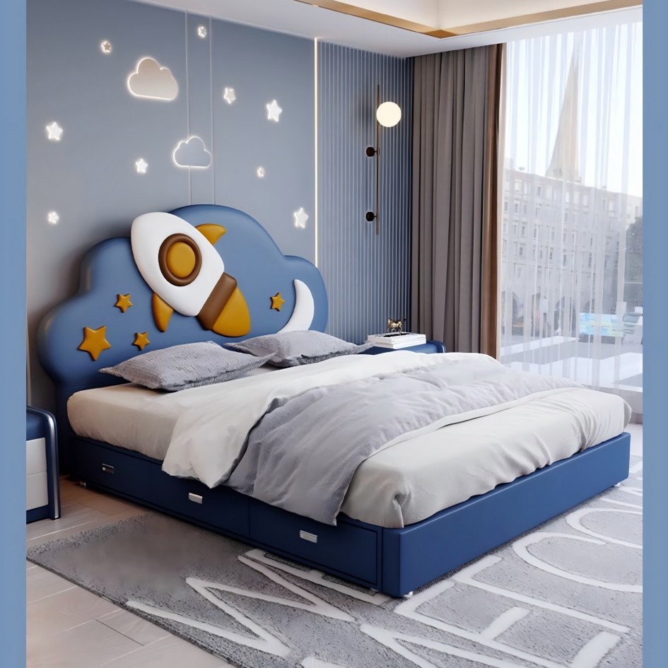 GIƯỜNG NGỦ TRẺ EM HÌNH TÊN LỬA BAY GIỮA TRỜI SAO ERICA – ODGN10