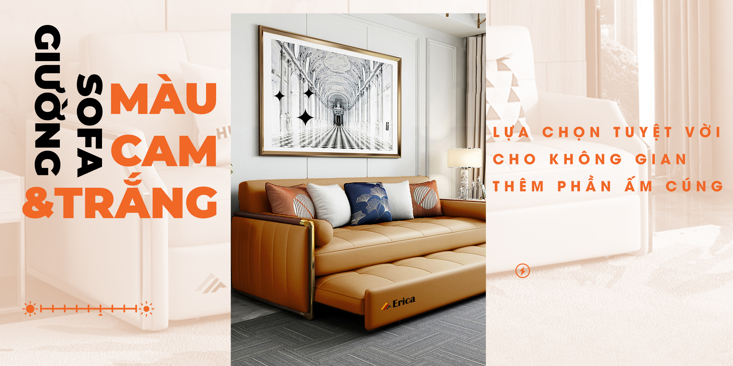 SÔ PHA GIƯỜNG TONE MÀU CAM VÀ TRẮNG ~ LỰA CHỌN TUYỆT VỜI CHO KHÔNG GIAN THÊM PHẦN ẤM CÚNG